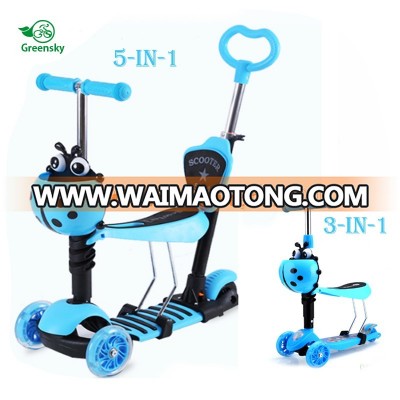 3 IN 1 New model toys frog kick scooter for kids / 5 IN 1 Children three wheels cheap scooter / Outdoor toys for kids kick