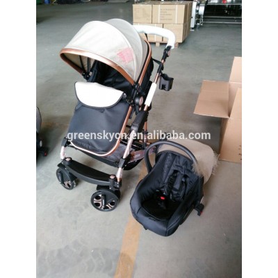 3 in 1 travel system baby stroller with car seat light weight small folded baby car seat stroller